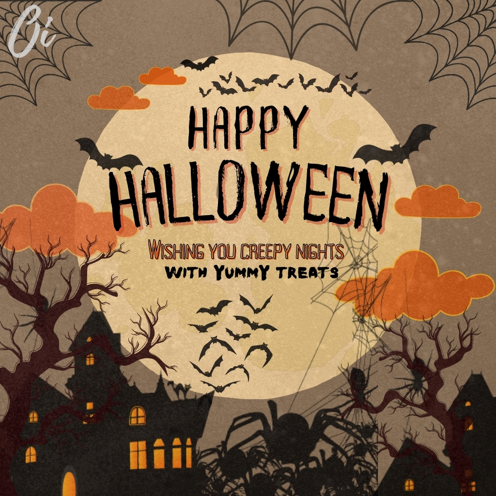 A Halloween-themed graphic using spooky fonts
