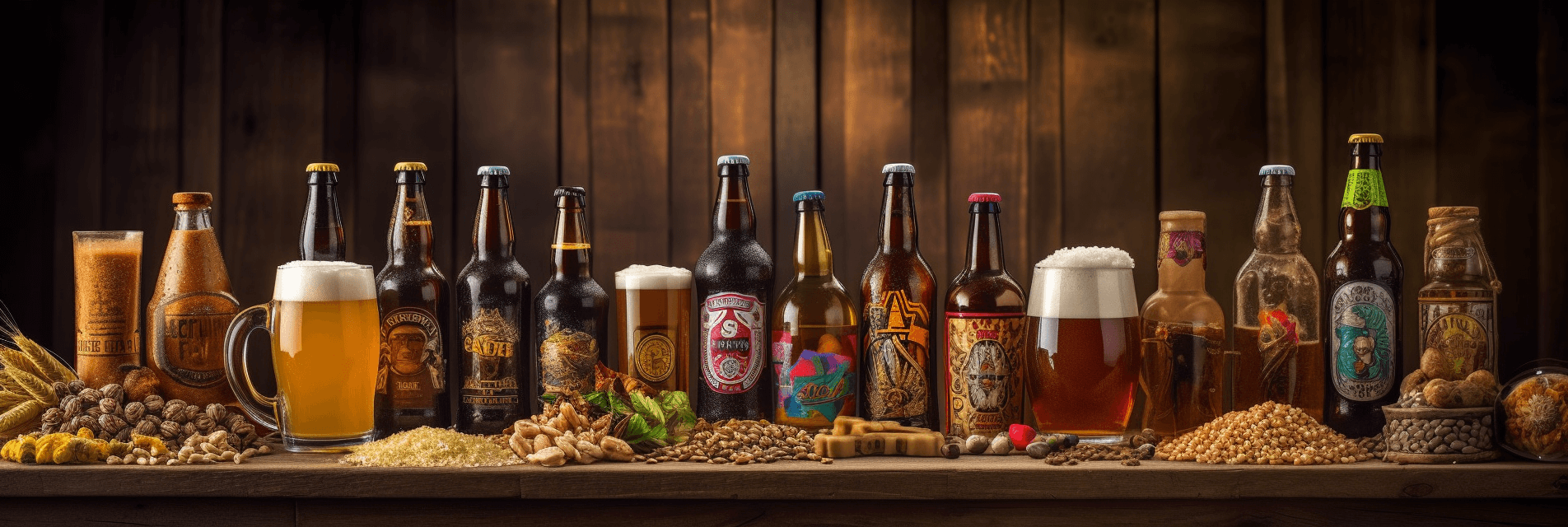 Array of Craft Beer Marketing and Packaging