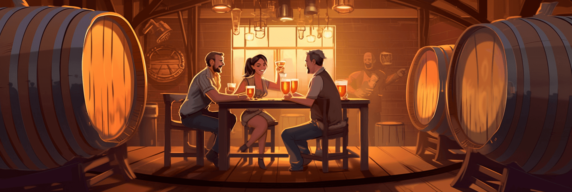 Group of Craft Beer Drinking Sitting Around