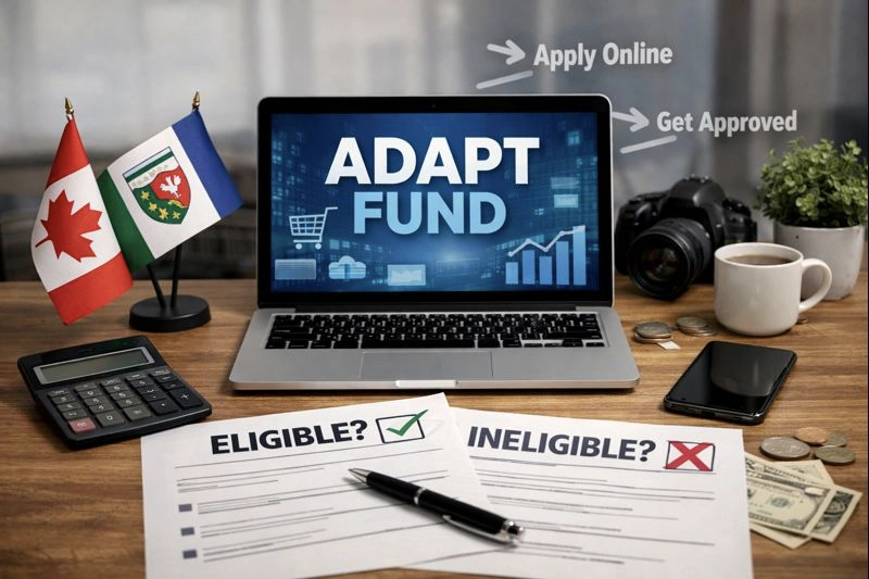laptop-displaying-adapt-fund-online-application-process-eligibility-checks