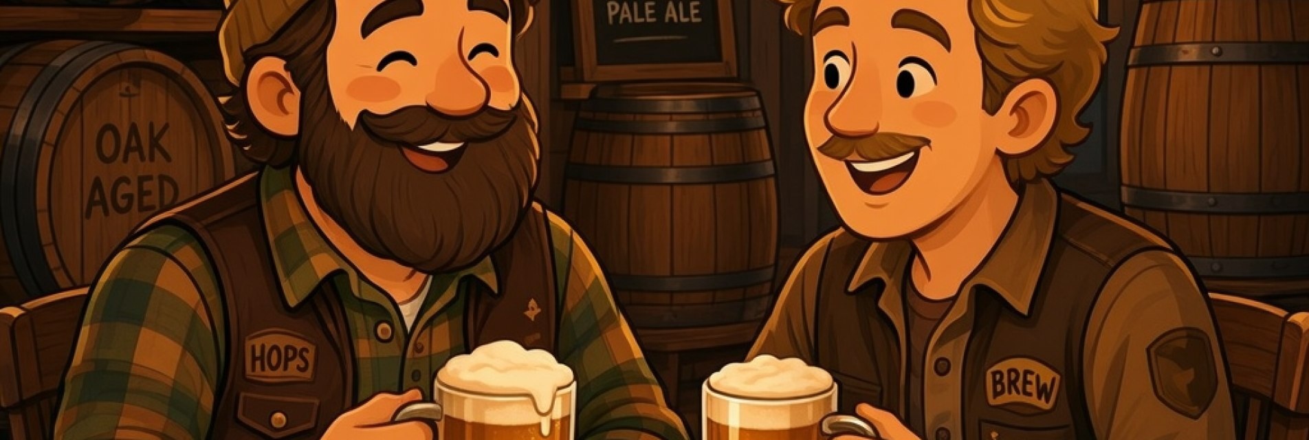 Marketing In The Craft Beer Industry 2 Two friends enjoying craft beer together at a rustic table in a cozy brewery